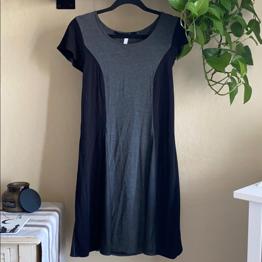 Kensie Black & Grey Casual Shift Dress